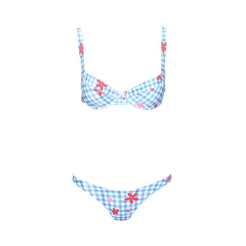 Love Letters Underwire Bikini Top Gingham / Floral