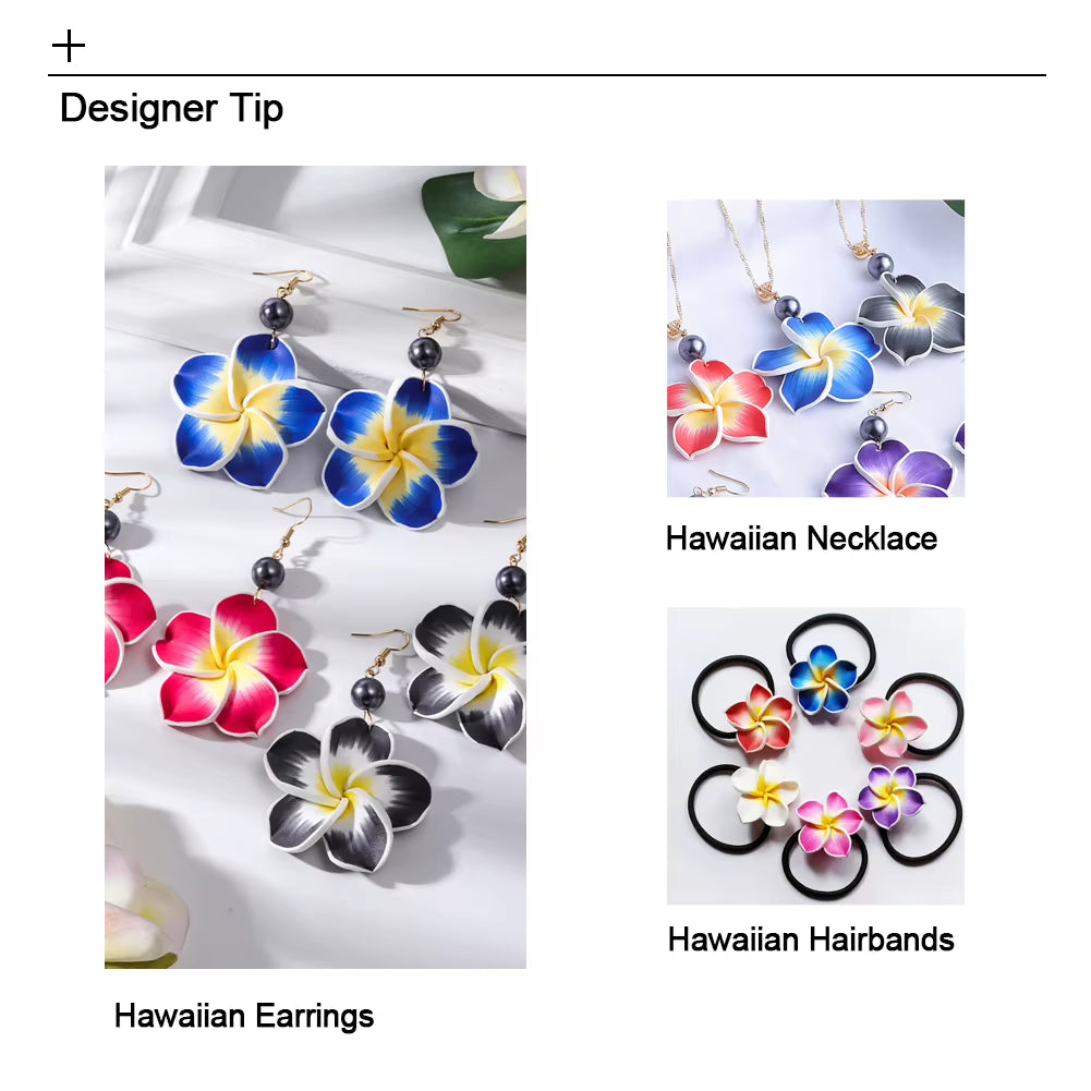 New in Earrings Hawaiian Coconut Girl Aesthetic Earring Soft Polymer Clay Plumeria Woman Earrings Jewelry for Women